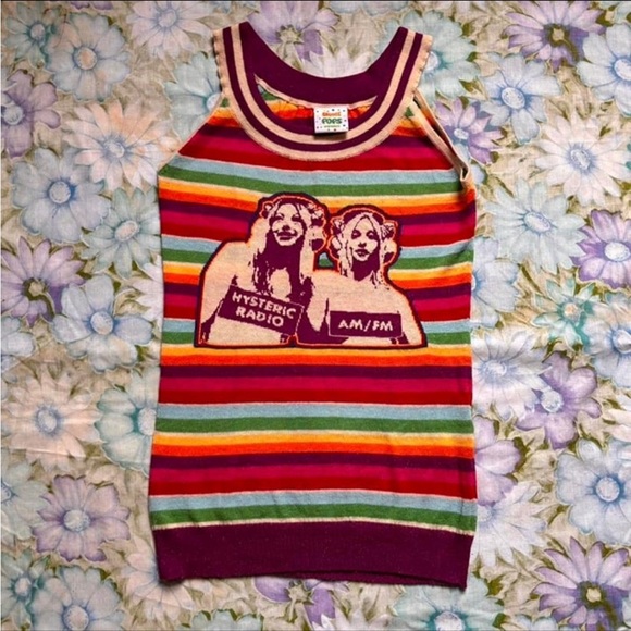 Hysteric Glamour Tops - - hysteric glamour am fm rainbow knit tank top -
